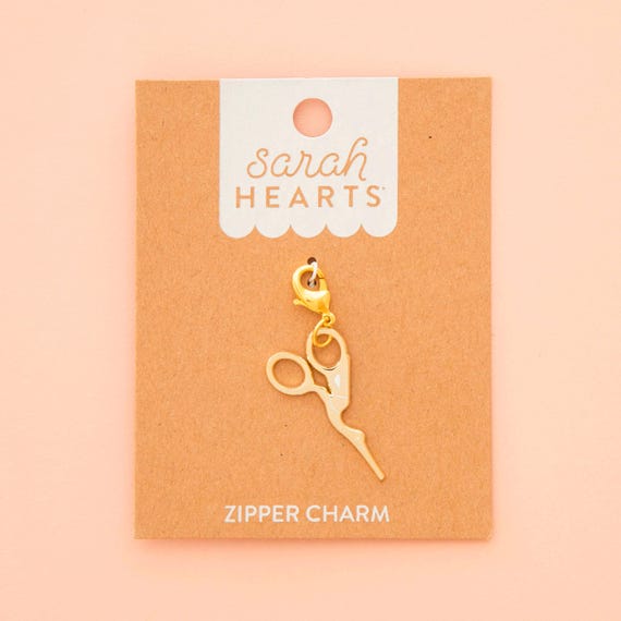 Gold Stork Scissor Zipper Charm - Zipper Pull