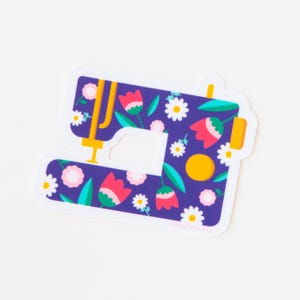 Floral Sewing Machine Sticker - Vinyl Sticker Sewing Enthusiasts - Waterproof Sticker - Sewing Gift