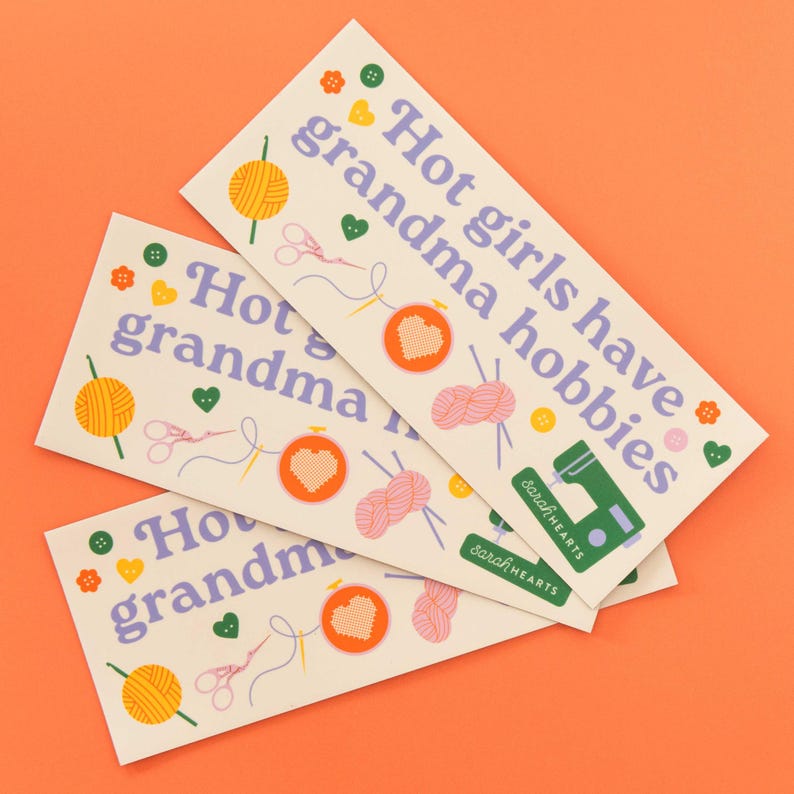 Hot Girls Have Grandma Hobbies magnetic bumper magnet image 2