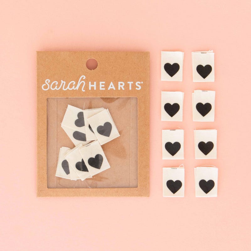Black Heart Fabric Labels - Etsy