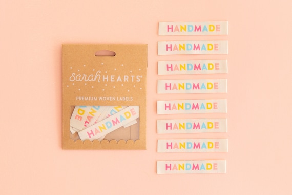 Colorful Handmade Woven Labels 8 Pack Sewing Labels for Clothes