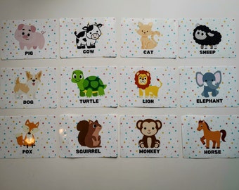 Printable Extension Animal Flashcards for Lovevery the Looker