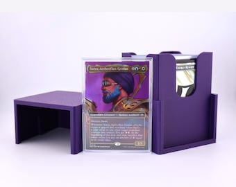 Customizable Deck box with Protective Sliding case for Commander - Display Window