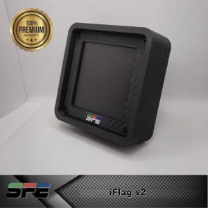 May include: A black iFlag v2 device with a small screen and a SFE logo. The device is mounted in a black case with a carbon fiber pattern.