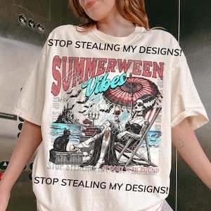 Summerween Shirt, Bride Of Frankenstein Shirt, Horror Night Shirt Spooky Shirt Trendy Shirt Oversized Tee Halloween Gift Comfort Color