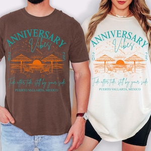 Personalized Anniversary Shirt, Couples Anniversary Beach Trip Shirt, Mr and Mrs Shirts, Custom Location Tee, Anniversary Vacation Shirts