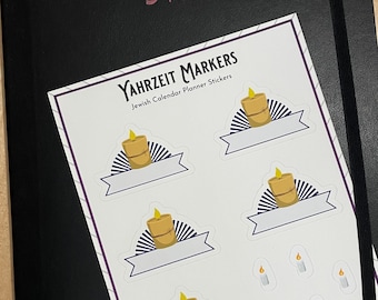 Yahrzeit Marker Sticker Sheet | Jewish Planner Stickers | Matte Stickers | Writeable Stickers