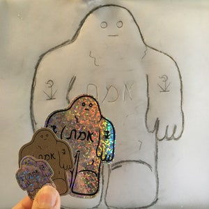 Minyan of Mini Glitter Golem Stickers image 3