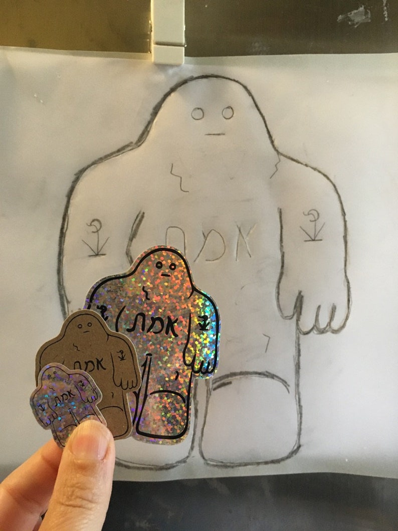 Minyan of Mini Glitter Golem Stickers image 3