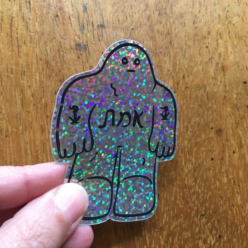 Glitter Golem Sticker Vinyl Glitter Sticker Waterproof image 1