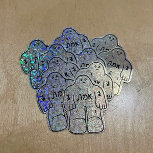 Minyan of Mini Glitter Golem Stickers image 1