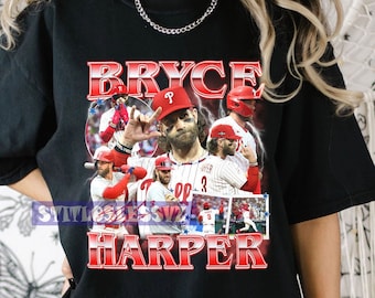Bryce harper Vintage Baseball Tshirt Bootleg Tee Vintage Design Graphic Tee, 90s Sweatshirt Hoodie Gift