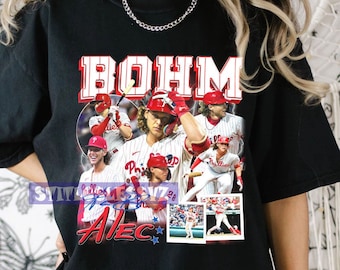 Camiseta de Alec Bohm, camisa ligera unisex de estilo suave para el regalo de los fanáticos del béisbol de Filadelfia, regalo con capucha de la sudadera de los años 90