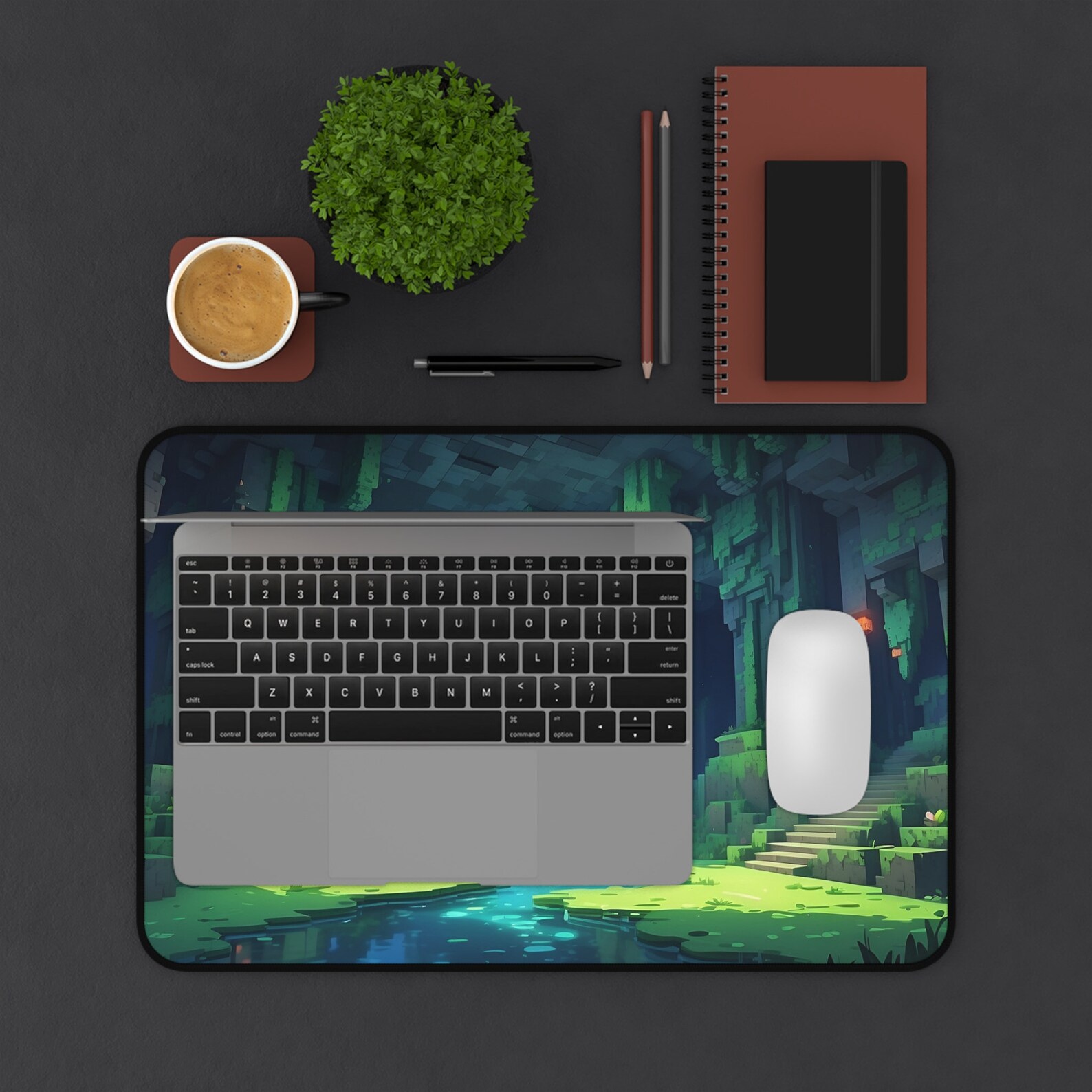 Minecraft Inspired Lush Cave Biome Reimagined Desk Mat - Etsy