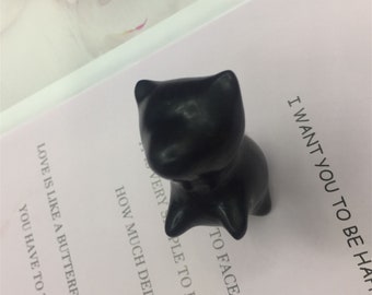 Handmade ebony wooden small black dog desktop ornaments, home decoration crafts