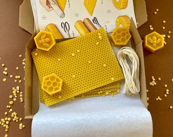 Natural Beeswax Candle Making Kit - Complete Adult Craft Set with Tools and Step-by-Step Guide