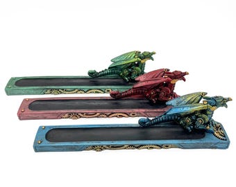 Resin Dragon Incense Holder - Steampunk Style Burner