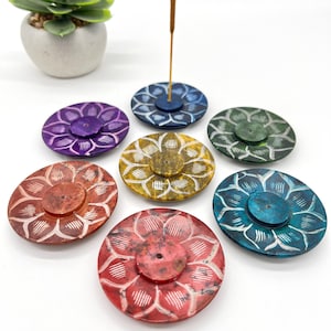 Round Stone Incense Holder - Flower Incense Burner - Housewarming Gift - Home Gift