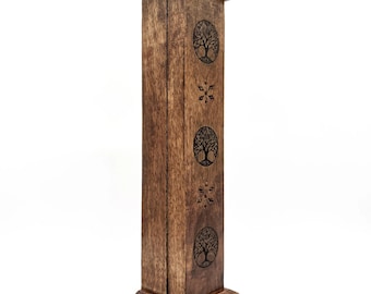 Mango Wood Incense Tower - Tree of Life Ash Catcher