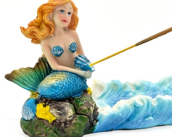 Mermaid Resin Incense Burner - Ocean Home Decor