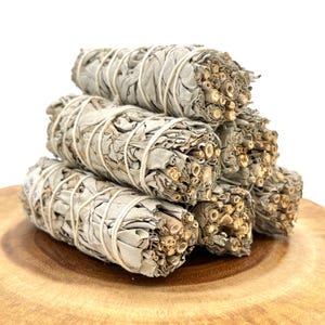 California White Sage Smudge Sticks, Cleansing Sage, 4"