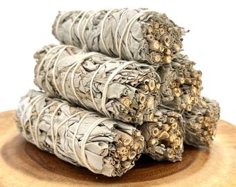 Varitas de salvia blanca de California para sahumar, salvia purificadora, 4"