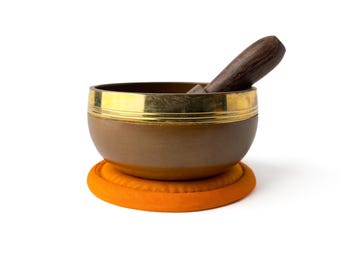 Tibetan Singing Bowl Set 3.2" | Sacral Chakra Meditation Bowl | Mallet and Cushion Included