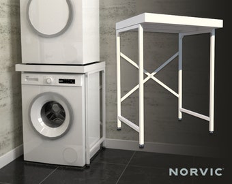 Norvic® Appliance Stand | Universal Stacking Kit with Anti-tip Plinth for Washing Machine, Tumble Dryer, Dishwasher - Space Saving Pedestal