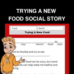 New Food Social Stories Kids Adhd Worksheet Adhd Activities Planner Printable Kids Adhd Resource Kids Adhd Child Therapy Worksheet Adhd Tool
