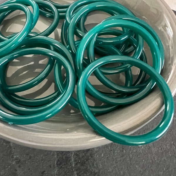 Vintage Teal Hoops Lot for Jewelry Making - Acrylic, Thermoset, Lucite, Cellulose Acetate