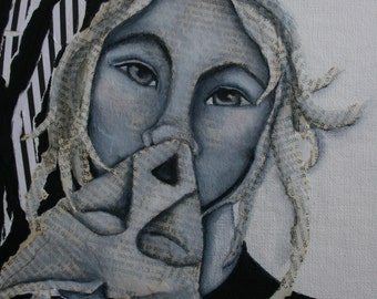 Woman Dog PRINT of original painting "Unconditional Love" Archival to 150 years, 4 sizes offered,