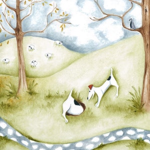 Jack Russell Terrier  PRINT of Original Art  Print offered in three sizes What&#39;d Ya Find