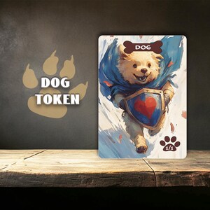 Jeton pour chien, carte jeton magique, carte de procuration, carte unique