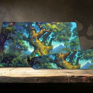 Tapis de jeu multifonctionnel Magic Tree Home : ensemble tapis de bureau et tapis de souris, tapis de jeu TCG