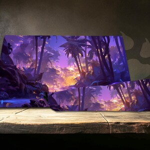 Tappetino da gioco multifunzionale Purple Realm: tappetino da scrivania e tappetino per mouse, tappetino da gioco TCG