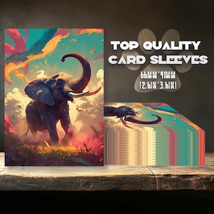 Card Sleeves, Rainbow Elephant Card Sleeves, Top Quality and Detailed Mtg Sleeves, TCG sleeves