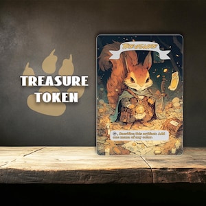 Ficha de tesoro con temática de ardilla, tarjeta de ficha mágica, tarjeta proxy, tarjeta individual
