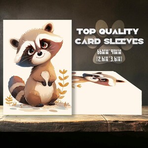 Pochettes pour cartes, Pochettes pour cartes raton laveur souriant, Pochettes détaillées et de grande qualité, Pochettes TCG