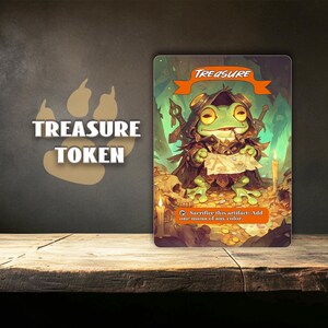 Ficha de Tesouro com Tema de Sapo, Carta Ficha Mágica, Carta Proxy, Carta Única