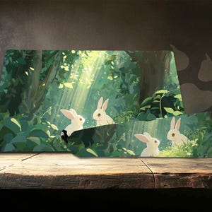 Woodland Rabbit Bliss multifunktionale Krabbeldecke: Schreibtischunterlage & Mausunterlage, Tcg Krabbeldecke
