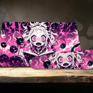 Multifunctionele speelmat Dark Fantasy Girl: combinatie van bureaumat en muismat, TCG-speelmat