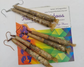 Joint Earrings Hemp Marijuana Fashion 5 Colors Prerolls joints Reusable Tube with Purchase by TriangularRainbows