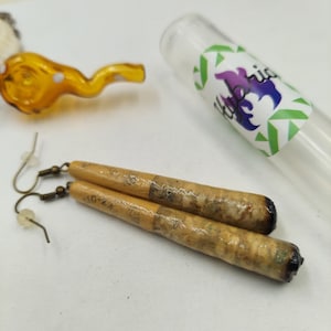 Joint Earrings Hemp Marijuana Fashion 5 Colors Prerolls joints Reusable Tube with Purchase by TriangularRainbows