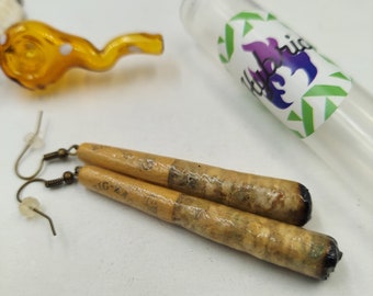 Joint Earrings Hemp Marijuana Fashion 5 Colors Prerolls joints Reusable Tube with Purchase by TriangularRainbows