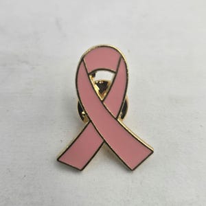 Rosa Awareness Ribbon Emaille Anstecknadel Brosche mit Gummi pin Rückseite