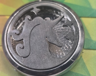 Antique Silver Unicorn Magnetic Locket