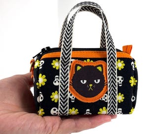 Kit de bolsa de lona pequeña: calaveras de Ruby Star Society y aplique de gato negro