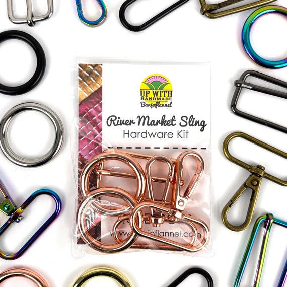River Market Sling Hardware Kit – Metal Purse Buckle, Clasp & Rings