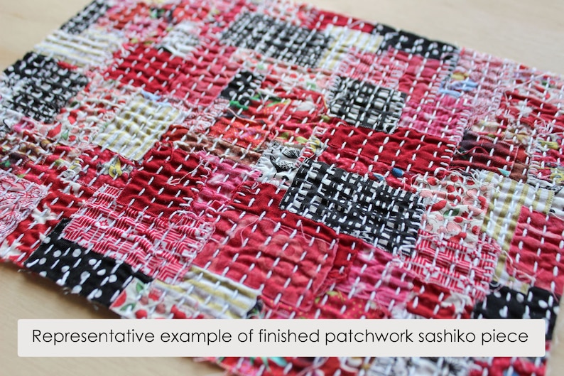 PDF Version Patchwork Sashiko Instruction Manual craft kit, sewing, embroidery, kantha, boro, hand stitch, fabric, quilting, japanese image 2