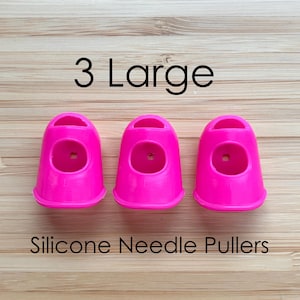 3 Large Silicone Needle Pullers - Hot Pink Nifty Notions